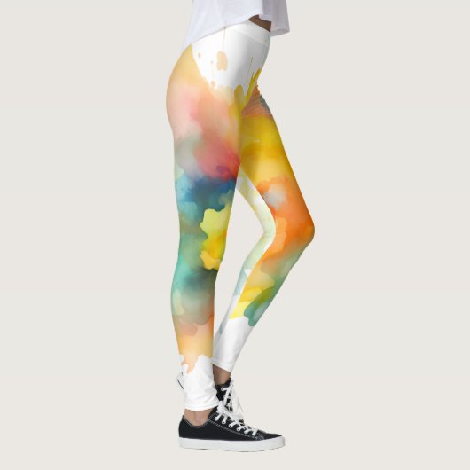 Paint Spritzer Green, gelb Leggings (Rechts)