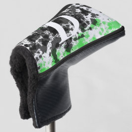 Paint Spritzer Green Schwarz-weiß Monogram Golf Headcover