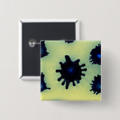 Paint-Spritzer in Blau Button (Vorne & Hinten)