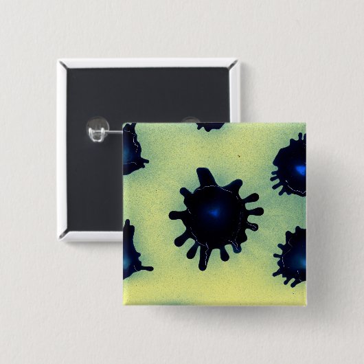 Paint-Spritzer in Blau Button (Vorne & Hinten)