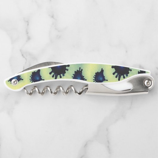 Paint Spritzer in Blau und Grün Kellnermesser (Rückseite)