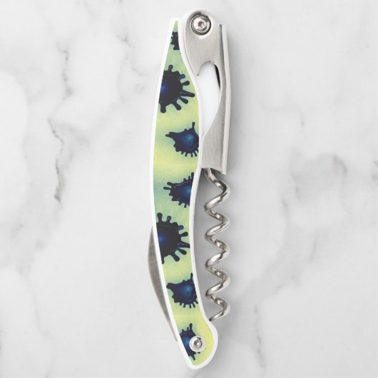 Paint Spritzer in Blau und Grün Kellnermesser (Rückseite)