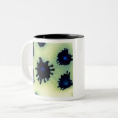 Paint-Spritzer in Blau Zweifarbige Tasse (Vorderseite Links)