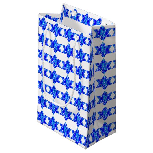 Paint Spritzer Jewish Stars Kleine Geschenktüte (Vorderseite Schrägansicht)