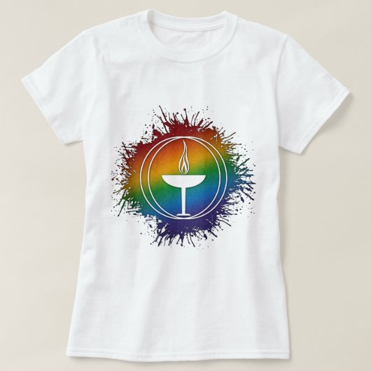 Paint Spritzer LGBT Rainbow Unitaristische Univers T-Shirt (Design vorne)