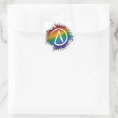 Paint Spritzer LGBTQ Pride Rainbow Atheist Symbol Quadratischer Aufkleber (Tasche)