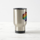 Paint Spritzer LGBTQ Pride Rainbow Atheist Symbol Reisebecher (Mittel)