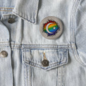 Paint Spritzer LGBTQ Rainbow Star und Crescent Button (Beispiel)