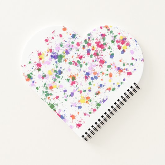 Paint Spritzer Linierte Heart Notebooks Notizblock (Rückseite)