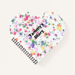 Paint Spritzer Linierte Heart Notebooks Notizblock