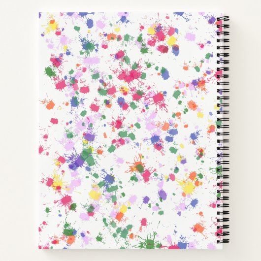 Paint Spritzer Linierte Papierheber Notizbuch (Rückseite)