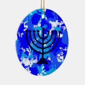 Paint Spritzer Menorah Keramik Ornament (Rechts)