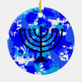 Paint Spritzer Menorah Keramik Ornament (Hinten)