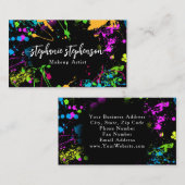 Paint Spritzer Modern Art Makeup Nail Artist Visitenkarte (Vorne/Hinten)