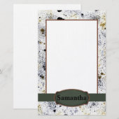 Paint Spritzer Monogram Briefpapier (Vorne/Hinten)