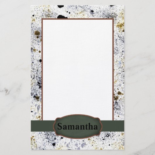 Paint Spritzer Monogram Briefpapier (Vorderseite)