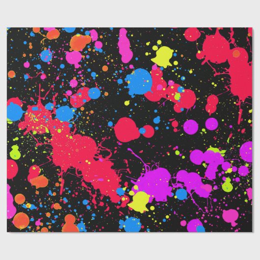 Paint Spritzer Neon, Imitate leuchten im Dunkeln, Geschenkpapier (Flach)