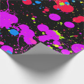 Paint Spritzer Neon, Imitate leuchten im Dunkeln, Geschenkpapier (Ecke)