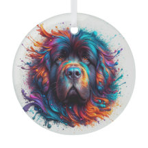 Paint Spritzer Newf Circle Ornament