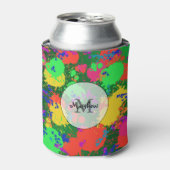 Paint Spritzer on Shades of Green Can Cooler Dosenkühler (Kanne Vorderseite)