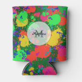 Paint Spritzer on Shades of Green Can Cooler Dosenkühler (Vorderseite)