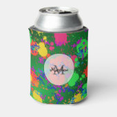 Paint Spritzer on Shades of Green Can Cooler Dosenkühler (Kanne Rückseite)