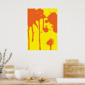 Paint Spritzer Orange Poster (Küche)