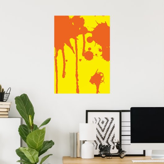 Paint Spritzer Orange Poster (Heimbüro)