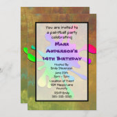 Paint Spritzer Paintball Geburtstag Einladung (Vorne/Hinten)