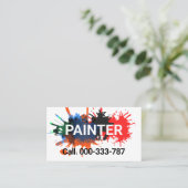 Paint Spritzer Painter Painter Service Visitenkarte (Stehend Vorderseite)