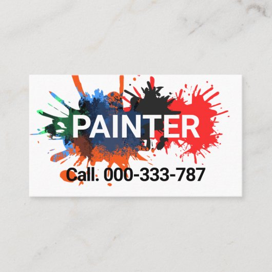 Paint Spritzer Painter Painter Service Visitenkarte (Vorderseite)