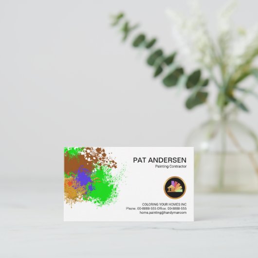 Paint Spritzer Painter Peeling Visitenkarte (Stehend Vorderseite)