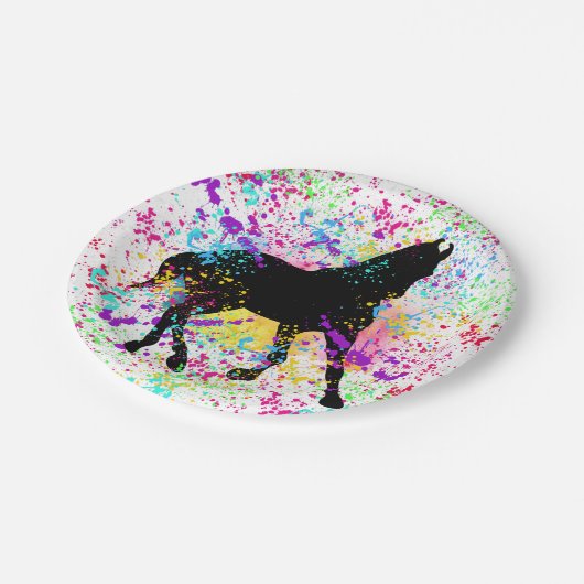 Paint Spritzer Pappteller (Schrägansicht)