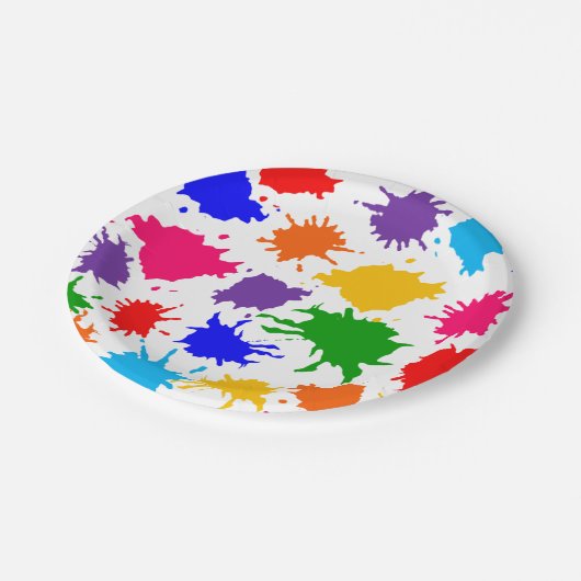 Paint Spritzer Pappteller (Schrägansicht)