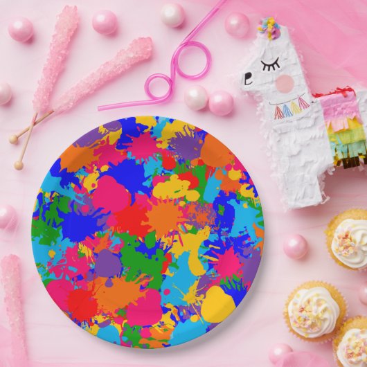 Paint Spritzer Pappteller (Party)