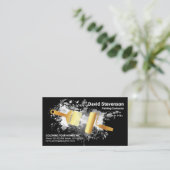 Paint Spritzer Peeling Paint Gold Brush Visitenkarte (Stehend Vorderseite)