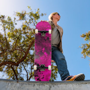 Paint Spritzer Pink Skateboard