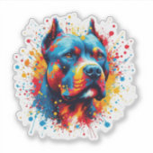 Paint Spritzer Pitbull Aufkleber (Vorderseite)