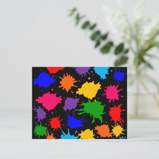 Paint Spritzer Postkarte (Stehend Vorderseite)