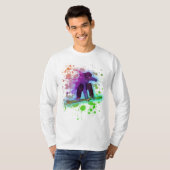 Paint Spritzer Regenbogen Snowboarder Männer lange T-Shirt (Vorne ganz)