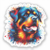 Paint Spritzer Rottweiler Aufkleber (Vorderseite)