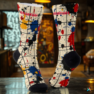 Paint Spritzer Socks mit lebendigem abstraktem Des Socken