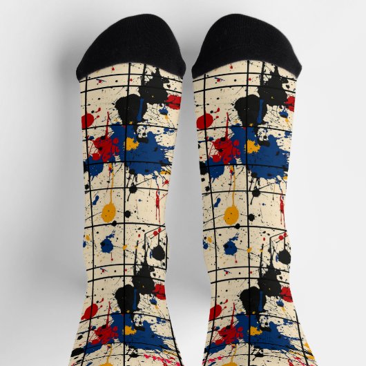 Paint Spritzer Socks mit lebendigem abstraktem Des Socken (Oben)
