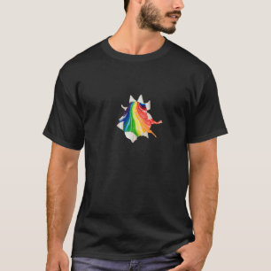 Paint Spritzer Tropfen White Black Rainbow Breakth T-Shirt