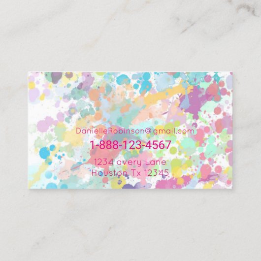 Paint Spritzer Visitenkarte (Rückseite)