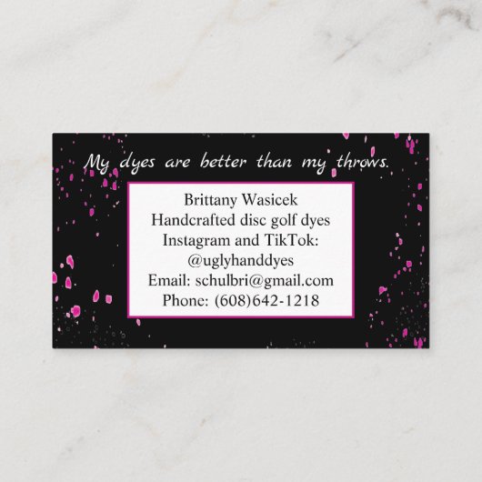 Paint Spritzer Visitenkarte (Rückseite)