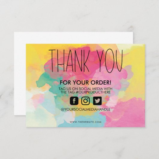 Paint Spritzer Wasserfarbe Danke, Media Insert (Vorne/Hinten)