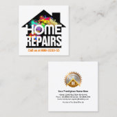 Paint Spritzer Zuhause Reparieren Gebäude Quadratische Visitenkarte (Vorne/Hinten)