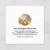 Paint Spritzer Zuhause Reparieren Gebäude Quadratische Visitenkarte (Rückseite)