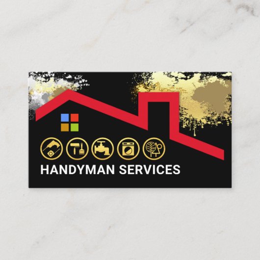 Paint Spritzers Rooftop Gebäude Visitenkarte (Vorderseite)